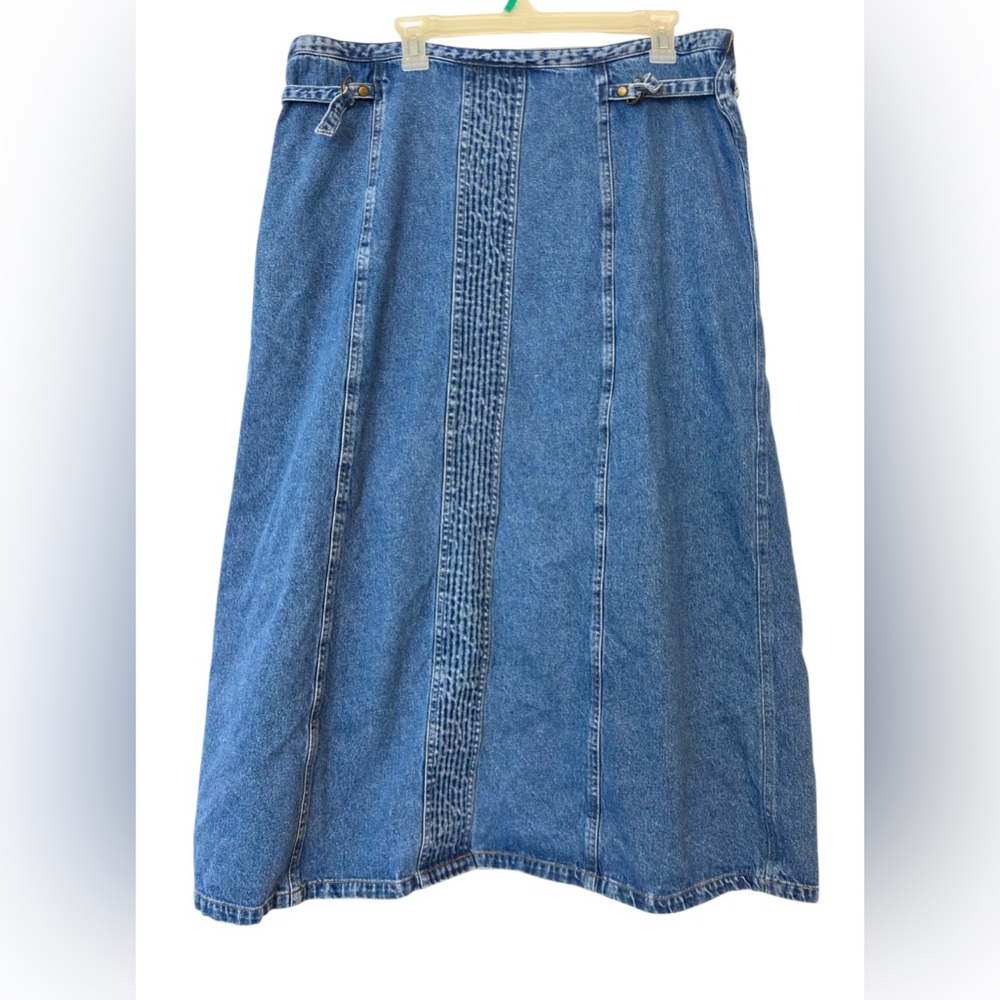 Vintage Kim‎ Rodgers Denim Blue Women's Skirt size 20W (D21)